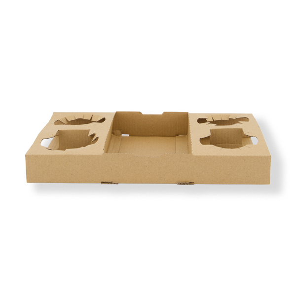 FRONTIER 4 CUP CORRUGATED CARRY TRAY 290x170x38 (100ctn)
