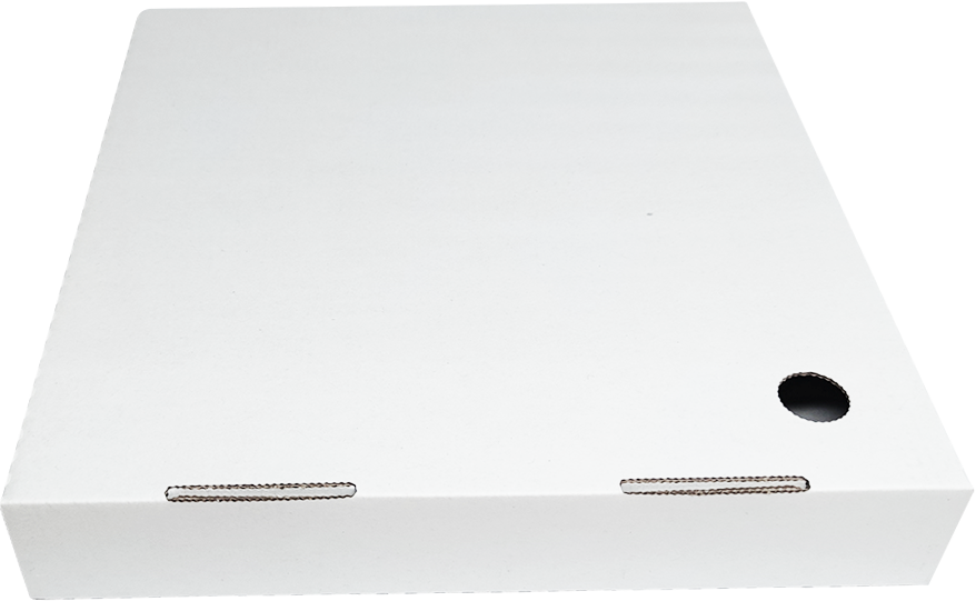 13 INCH WHITE/BROWN PIZZA BOX SINGLEFOLD (50)