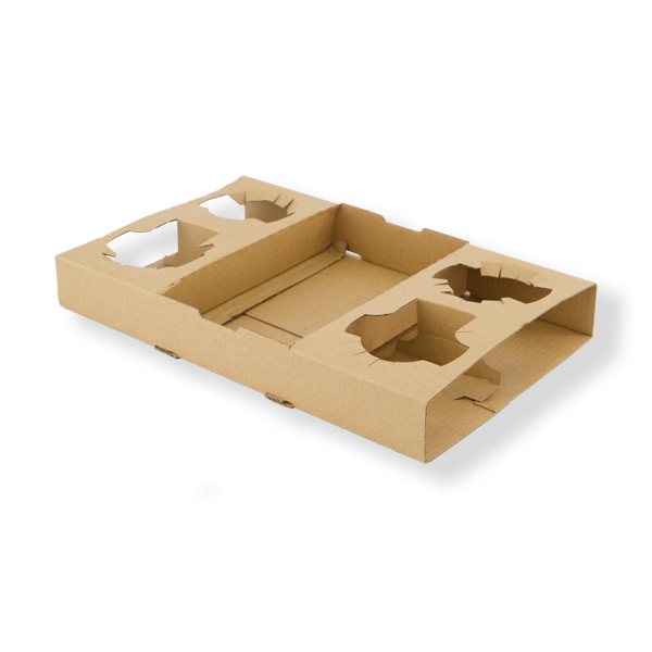 FRONTIER 4 CUP CORRUGATED CARRY TRAY 290x170x38 (100ctn)