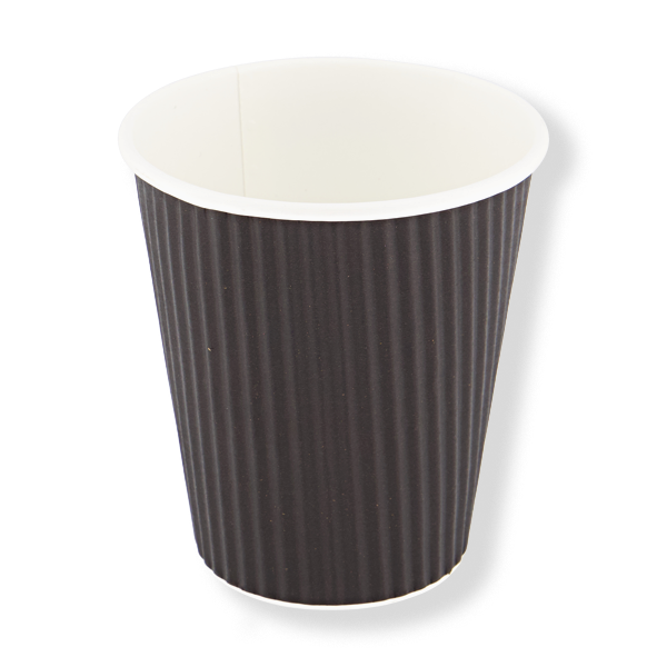FRONTIER 12OZ PE RIPPLE CUP BLACK 90MM (500ctn) (25slv)