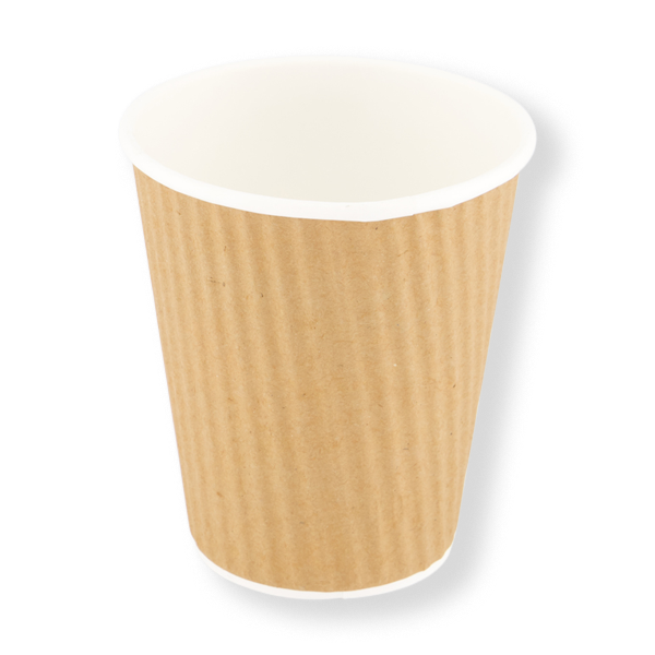 FRONTIER 12OZ PE RIPPLE CUP BROWN 90MM (500ctn) (25slv)