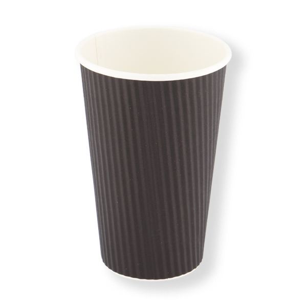 FRONTIER 16OZ PE RIPPLE CUP BLACK 90MM (500ctn) (25slv)