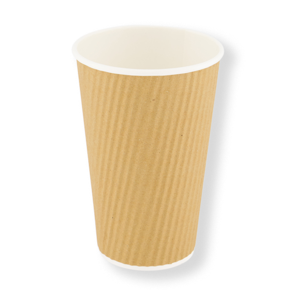 FRONTIER 16OZ PE RIPPLE CUP BROWN 90MM (500ctn) (25slv)