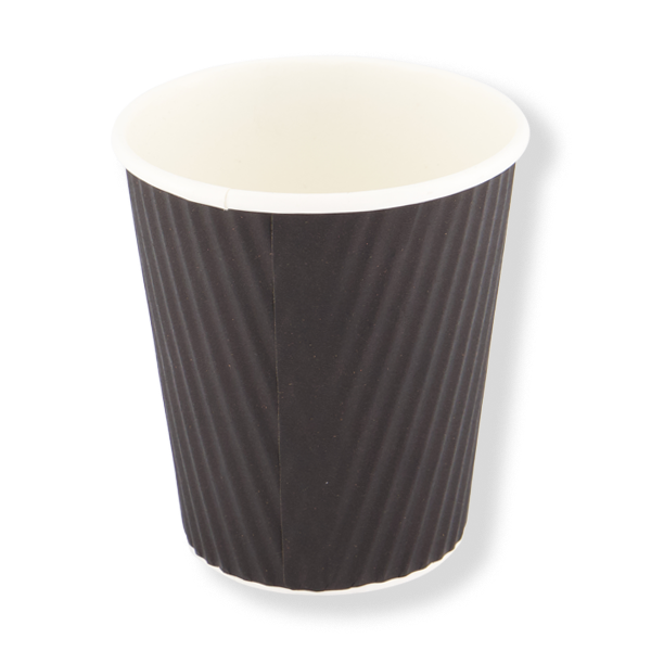 FRONTIER 8OZ PE RIPPLE CUP BLACK 80.5MM (500ctn) (25slv)